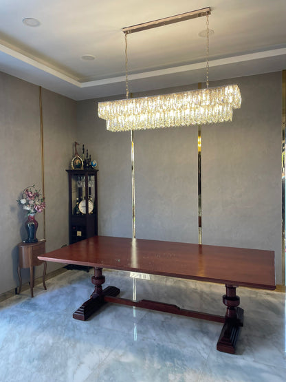 Table à manger en bois massif KAIDEN de style américain classique et luxueux de style européen