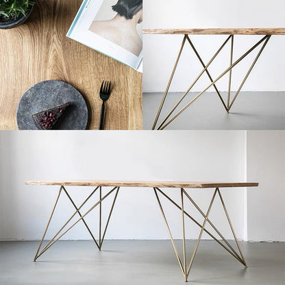 Table à manger en bois massif Jesse Table de conférence moderne et minimaliste en bois massif