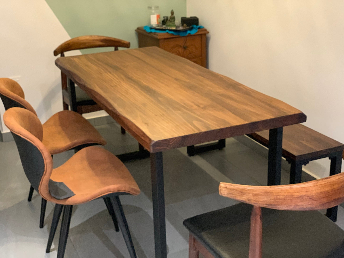 Table à manger design nordique en bois massif ALAN scandinave