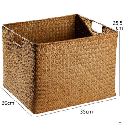 Panier de rangement en jonc de mer Alkire