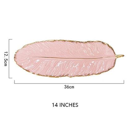 Assiette en céramique en forme de plume