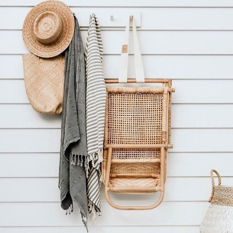 Chaise longue pliante en rotin faite à la main Dunsmuir 