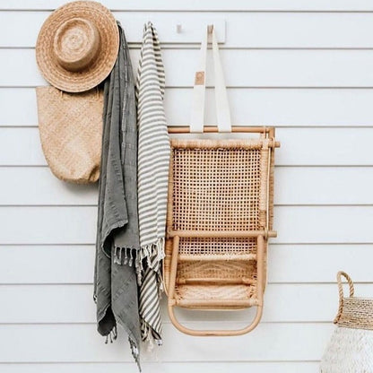 Chaise longue pliante en rotin faite à la main Dunsmuir 